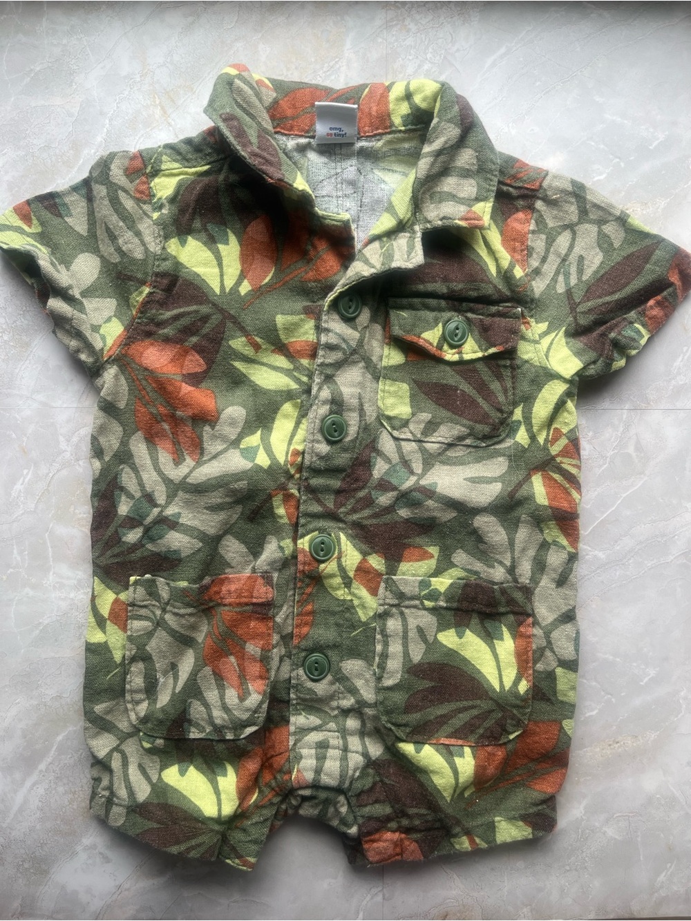 Old Navy tropical pattern baby romper 3 to 6 months